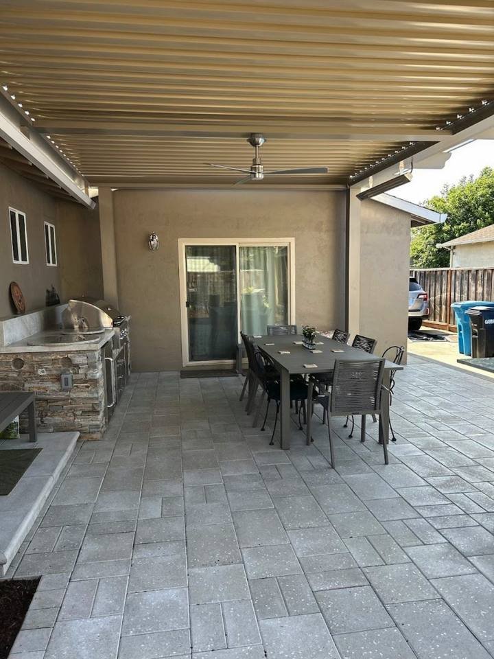 Covered patio: Pavers under a patio cover