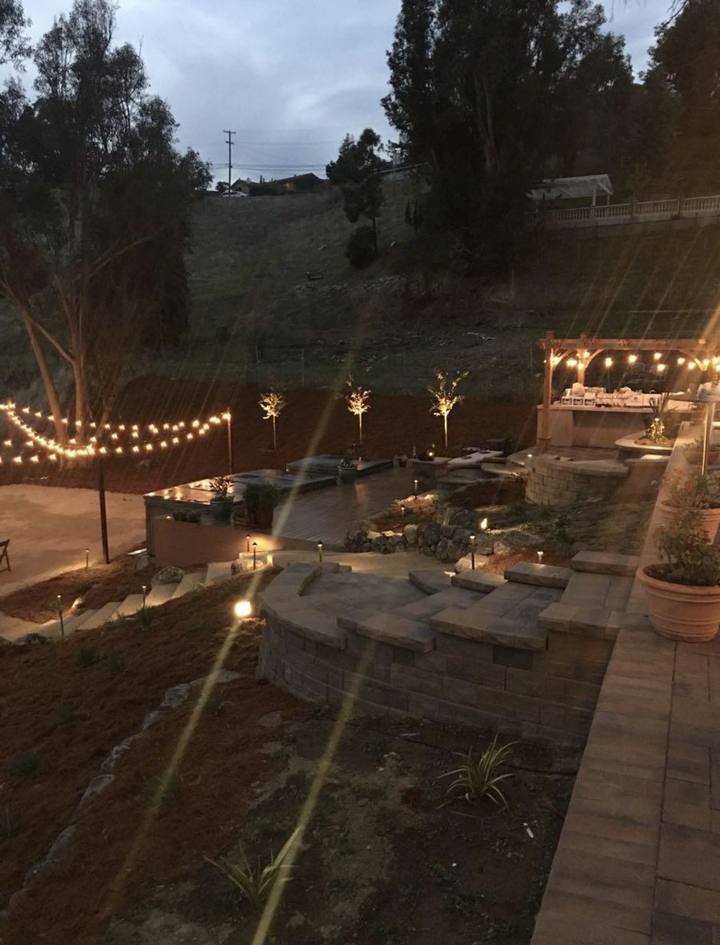 Terraced yard with lighting · project by David's crew