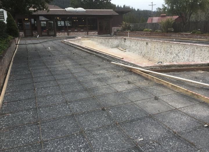Rebar grid before the pour